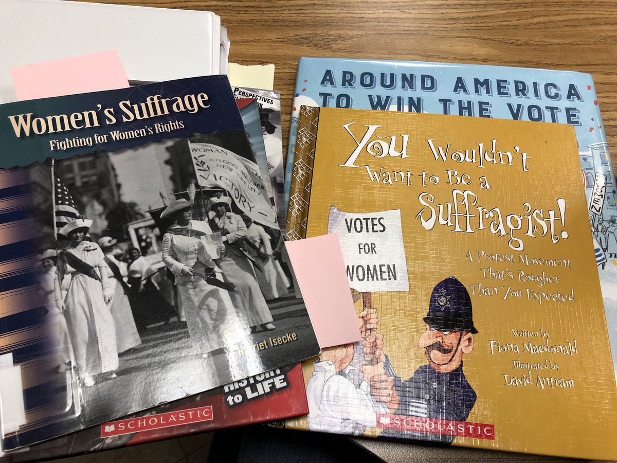 #WorldReadAloudDay #5thgradeselection thanks to <a href="/cheetahsread/">Daria Taylor</a> for the awesome suffragist books!