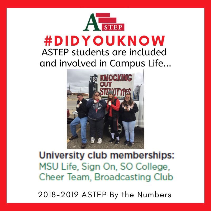 ASTEP_NDCPD's tweet photo. ASTEP students are included and involved in MSU Life: Minot State University ...
#DidYouKnow #Inclusion #BeSeenBeHearms https://t.co/lPg2CN69lp
