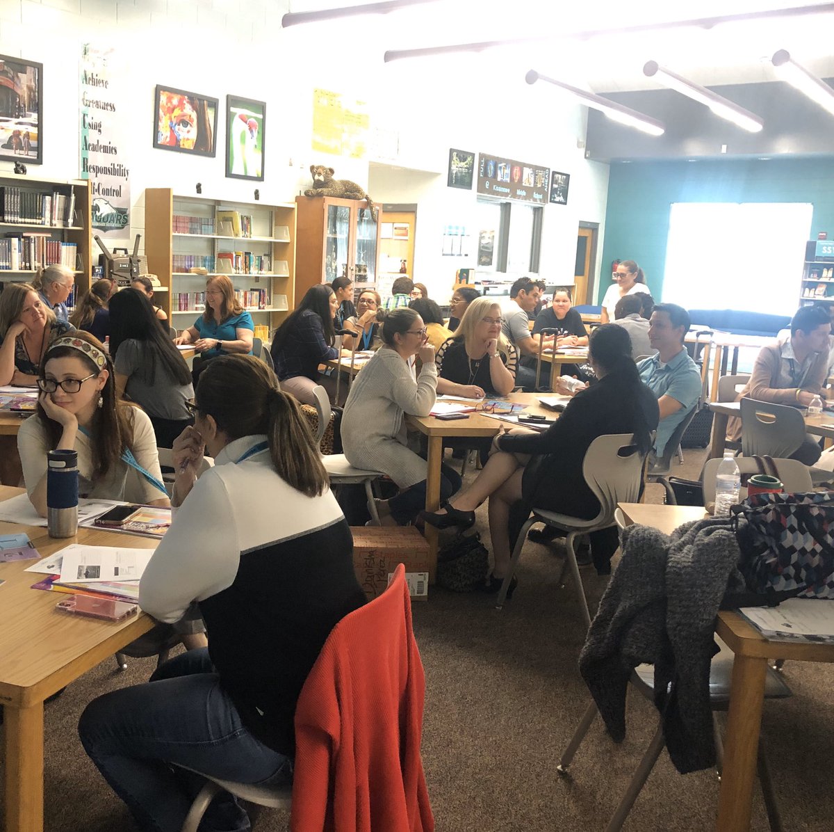 DaniaPerlaza's tweet photo. Our Engagement Strategies PD was a success! #KMMS #talking #solving @Osceolaschools #PLCtime #monitoring #increasestudentachievement #MiddleSchoolDepartment https://t.co/XolDGtz261