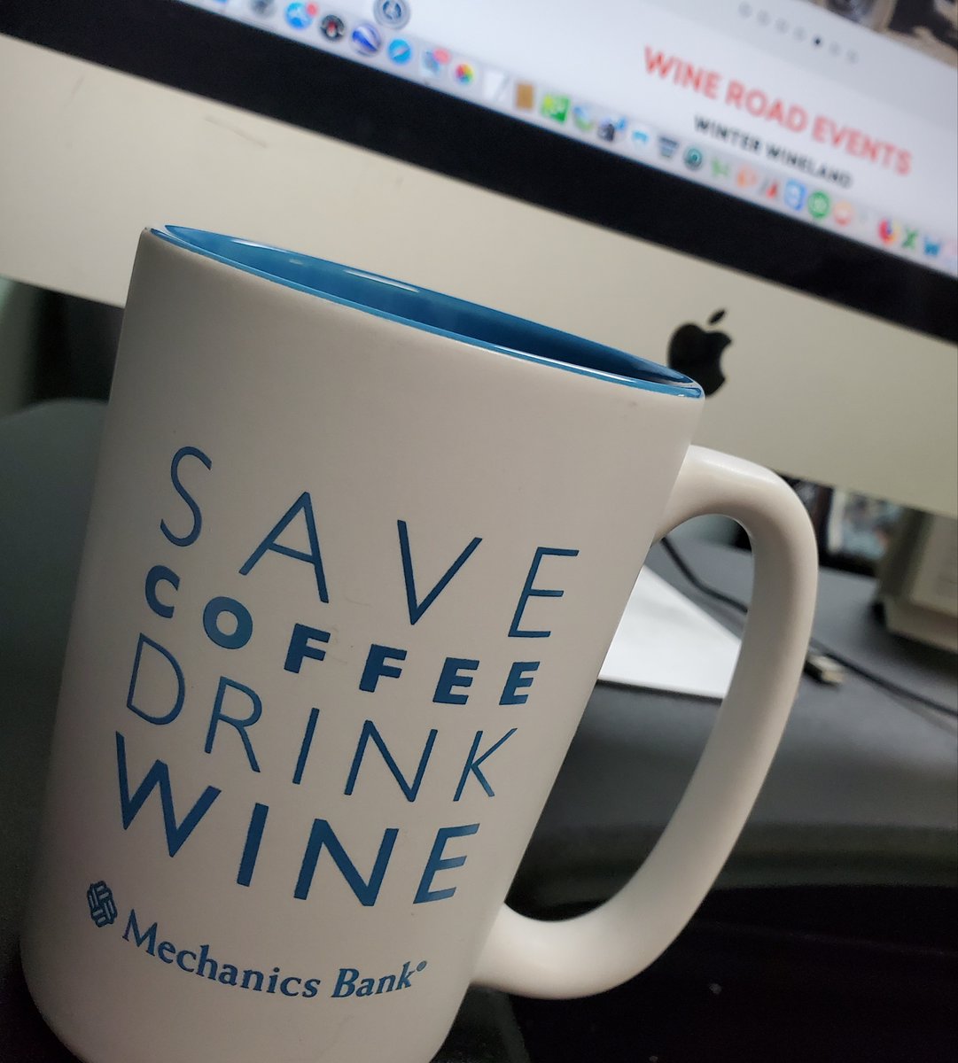 WineRoadPodCast (@wineroadpodcast) on Twitter photo I know it's Wine Wednesday, but so far I'm still just working away and I have no wine to talk about. But I LOVE this cup from <a href="/mechanicsbank/">Mechanics Bank</a> . Saw it at a trade show and had to have it!
#sipsonona #winewednesday #wineroad I know it's Wine Wednesday, but so far I'm still just working away and I have no wine to talk about. But I LOVE this cup from <a href="/mechanicsbank/">Mechanics Bank</a> . Saw it at a trade show and had to have it!
#sipsonona #winewednesday #wineroad