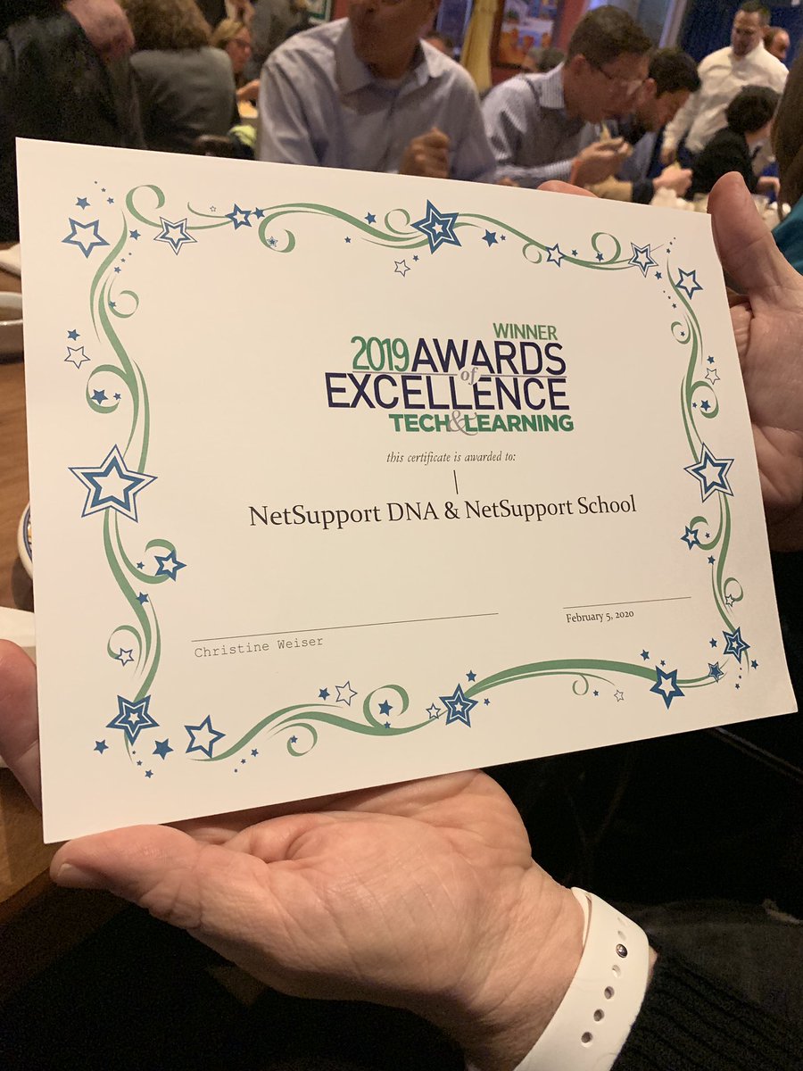 M_Kingsley47's tweet photo. We’re going to need a bigger award case. Thank you @techlearning for the  Award of Excellence for both NetSupport School and NetSupport DNA. @NetSupportGroup #edtech https://t.co/CYb4S0uoJt