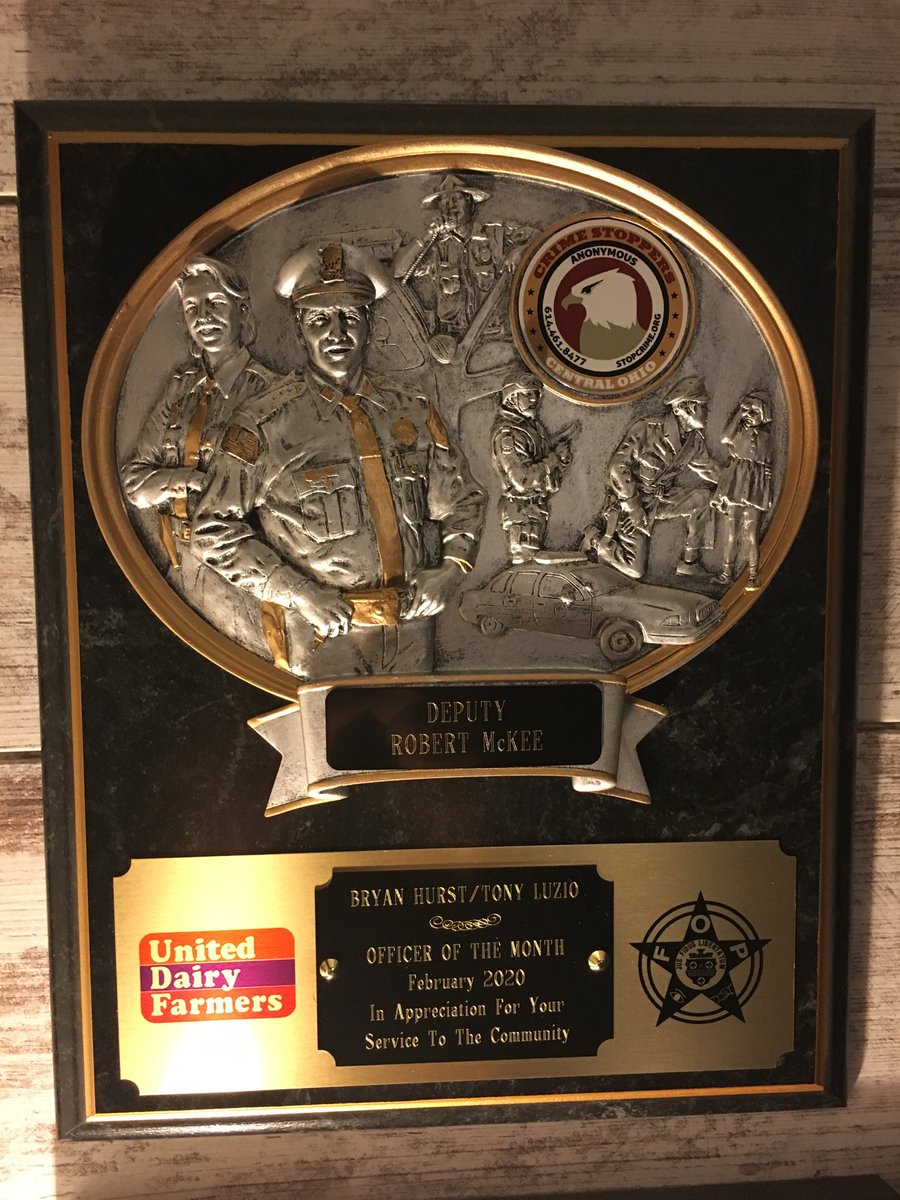 Award from Crime Stoppers.