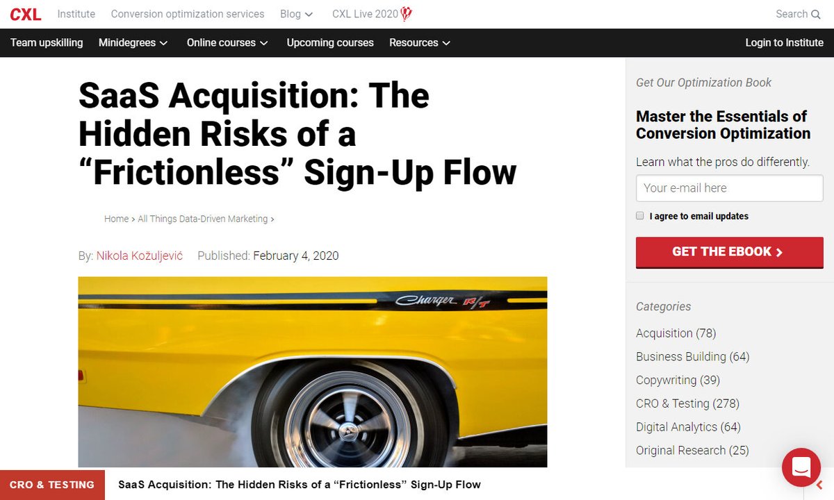 MailMinds's tweet image. SaaS Acquisition: The Hidden Risks of a “Frictionless” Sign-Up Flow
#signflow #flow #activationrate #data #team #emailmarketing
via cxl.com
☛ amp.gs/uUGa