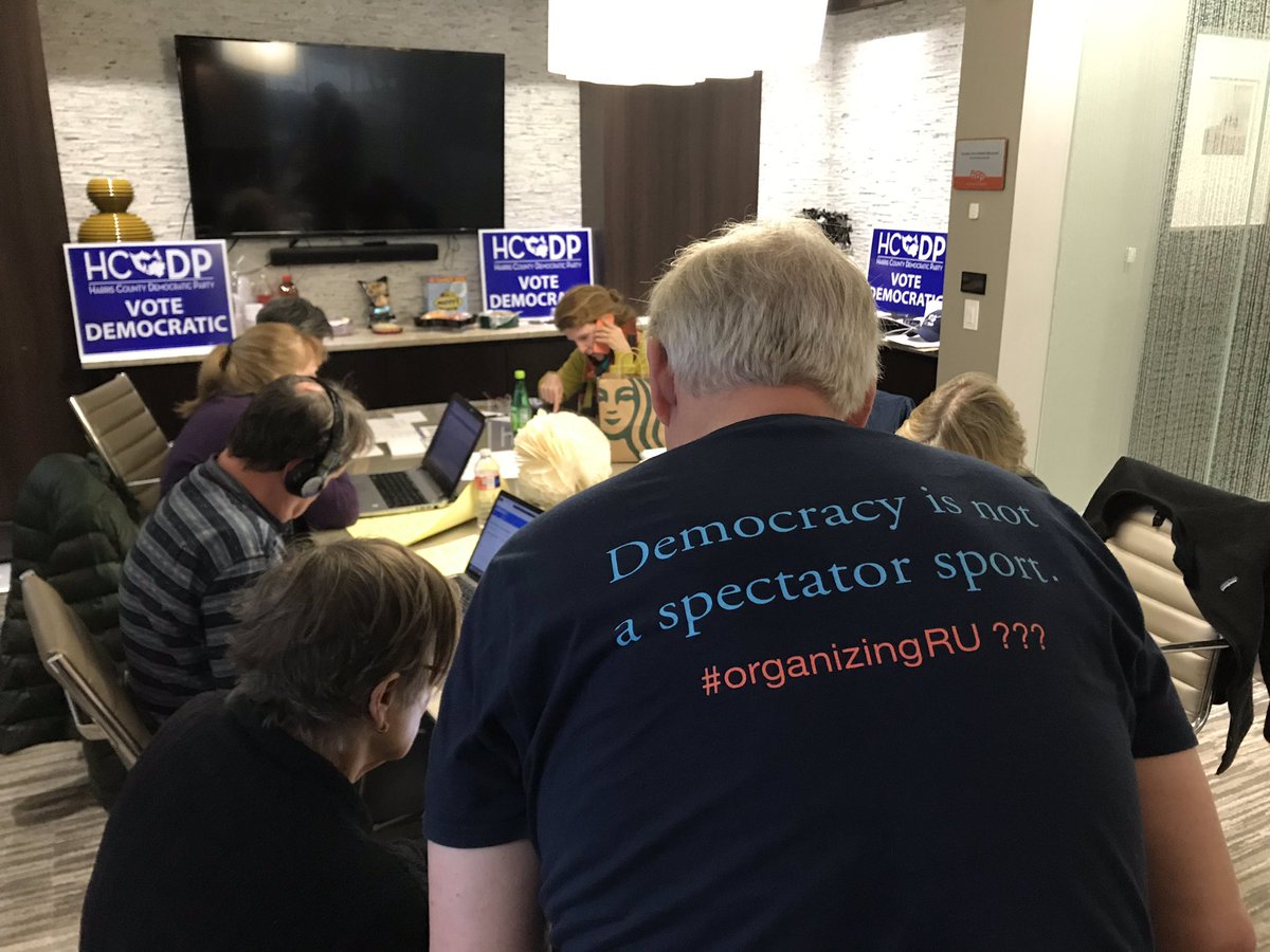 SeeMeSchrollin's tweet photo. “Democracy is not a spectator sport.” 

We’re #TeamHCDP and we’re here to recruit YOU to help turn TX blue! https://t.co/Dd4aubd9LZ