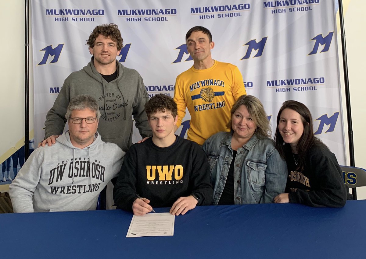 Nate Stokhaug signed ⁦⁦⁦<a href="/UWOWrestling1/">UWO Wrestling</a>⁩ ⁦<a href="/UWOshkoshTitans/">UW-Oshkosh Athletics</a>⁩ today with Mukwonago Wrestling Team and Family.  

Been quite the journey.  The Titans are getting a great young man!  Congratulations Nate!

#BandOfBrothers