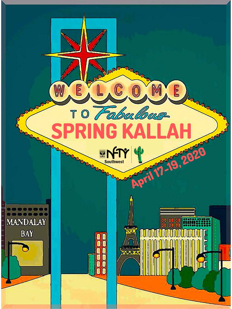 This year Spring Kallah is in fabulous Las Vegas! Registration is now open and if you signup before February 20, you save some money
Register  @ southwest.nfty.org