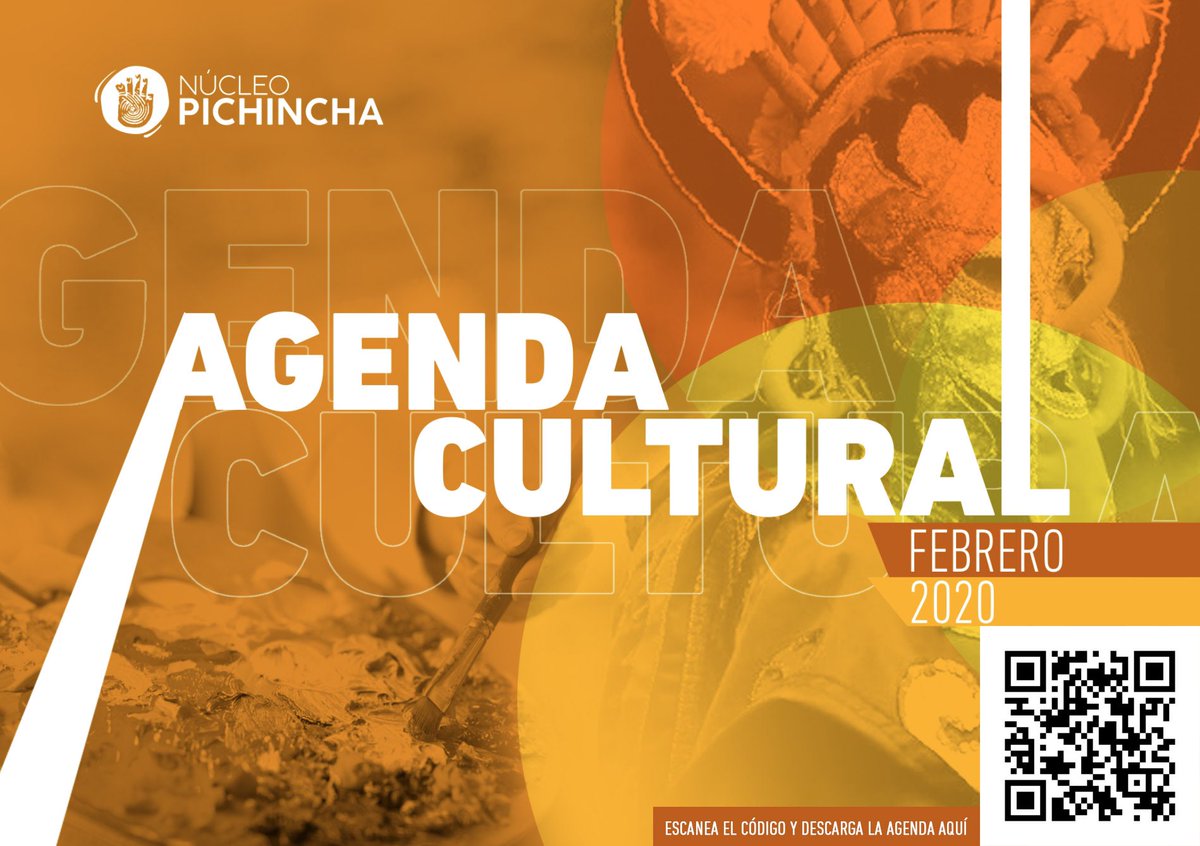CCE_Pichincha's tweet photo. #AgendaNúcleoPichincha :: 🤹🏻‍♀️🥁🪕🎨Compartimos la agenda cultural del mes de #febrero del Núcleo de Pichincha de la Casa de la Cultura Ecuatoriana. 
❇️ Descarga en: https://t.co/WPoRFzqjbv
✅ Escanea el código QR de esta imagen.
#NúcleoPichinchaCCE #arte #cultu https://t.co/gnoI81K6xv