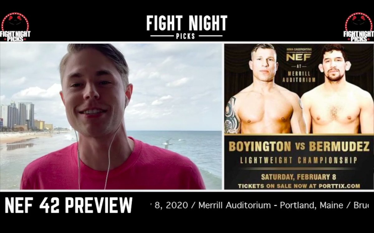 CraigAllenFNP's tweet photo. Here it is...!

Our #NEF42 main event prediction filmed at the Daytona Beach pier, but don't worry...we'll be live on Saturday from Portland, Maine bringing you the latest fight results! #MMA

📺 https://t.co/4LLd9DY3mJ https://t.co/pDCVNxlO4m