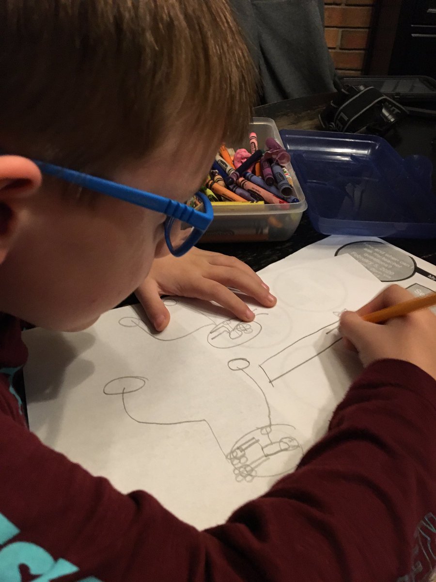 sghawley's tweet photo. Elearning day is a great opportunity to read the Star Wars books he found at the used book store and draw his favorite characters. #RSSeLearning @GQES_Dragons https://t.co/PK53ujX9oB