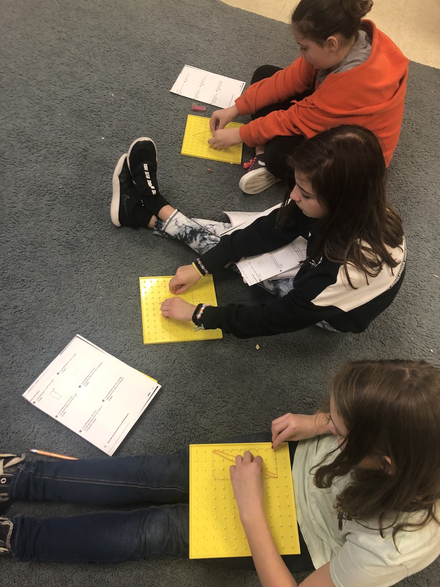 studentledroom's tweet photo. Pulled out the Geo-boards today for some hands-on geometry! 🔵🔺🟨 https://t.co/oWNPIsoAAn