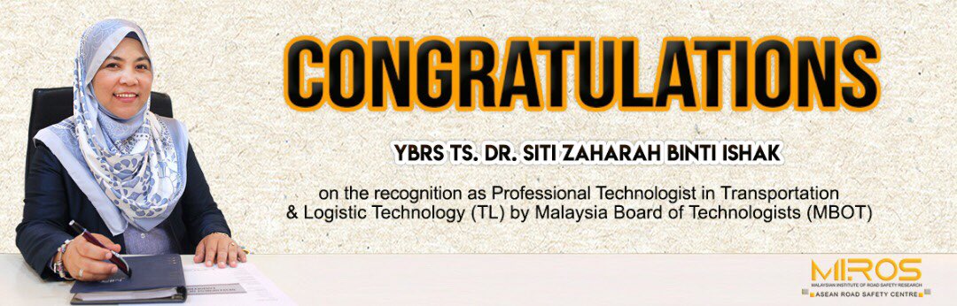 Miros On Twitter Congratulations To Our Director General Sitiza406 On The Recognition As Professional Technologist In Transportation Logistic Technology Tl By Malaysia Board Of Technologists Mbot Https T Co Zsdyljtek3