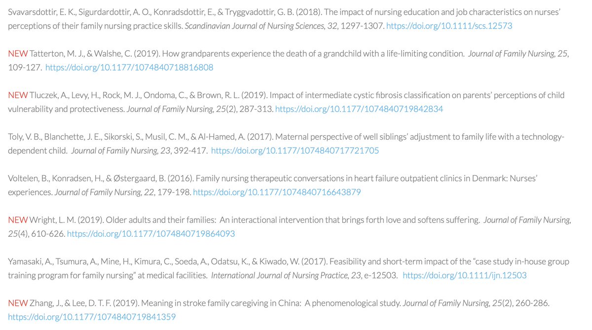Special thanks to the authors of 44 journal articles and books that have cited the <a href="/IFNAorg/">IntlFamNursingAssoc</a> Position Statement on Generalist Competencies for #FamilyNursing Practice: internationalfamilynursing.org/2018/07/27/dis…  #familyhealth #FamilyFocusedCare