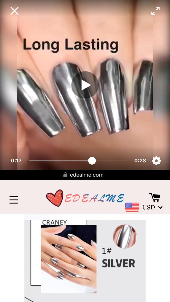 Marruthh's tweet photo. @nailogical I knew I recognized that c curve! As soon as I saw the holo I knew these were your nails!! Did you give them permission to use your video in this ad for their product? I’m betting not.. https://t.co/xFsBu3f2K7