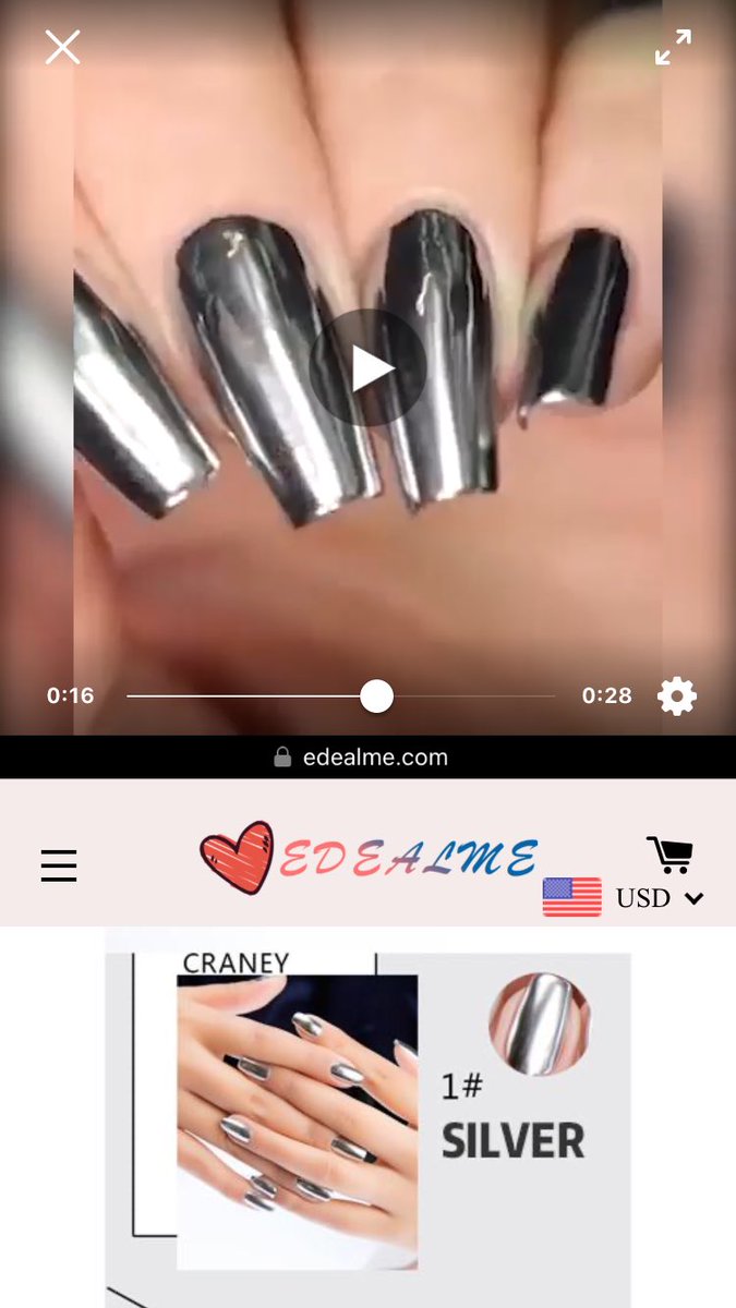 Marruthh's tweet photo. @nailogical I knew I recognized that c curve! As soon as I saw the holo I knew these were your nails!! Did you give them permission to use your video in this ad for their product? I’m betting not.. https://t.co/xFsBu3f2K7
