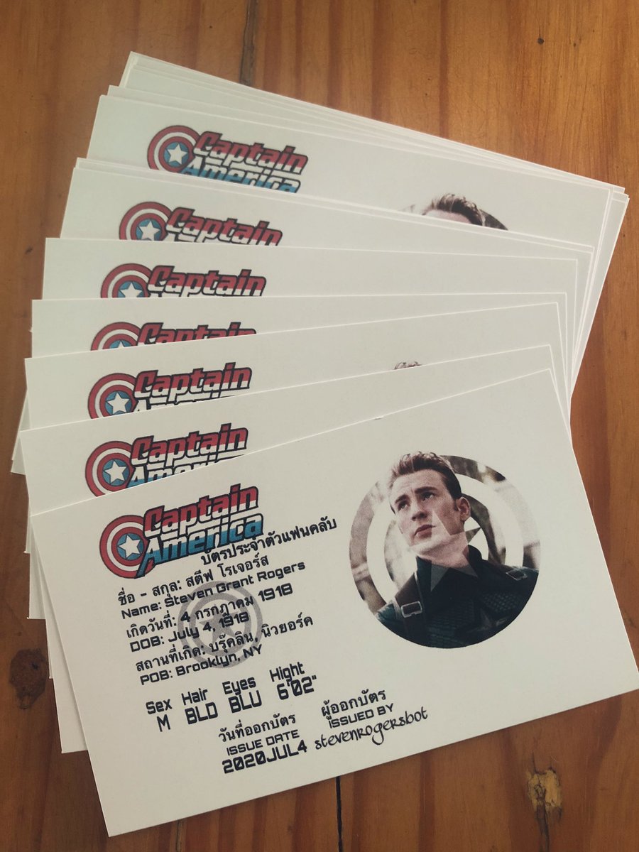 บัตรมาแล้วนะครับ... พร้อมส่งพรุ่งนี้ 💙❤️ 

#CaptainAmerica #SteveRogers