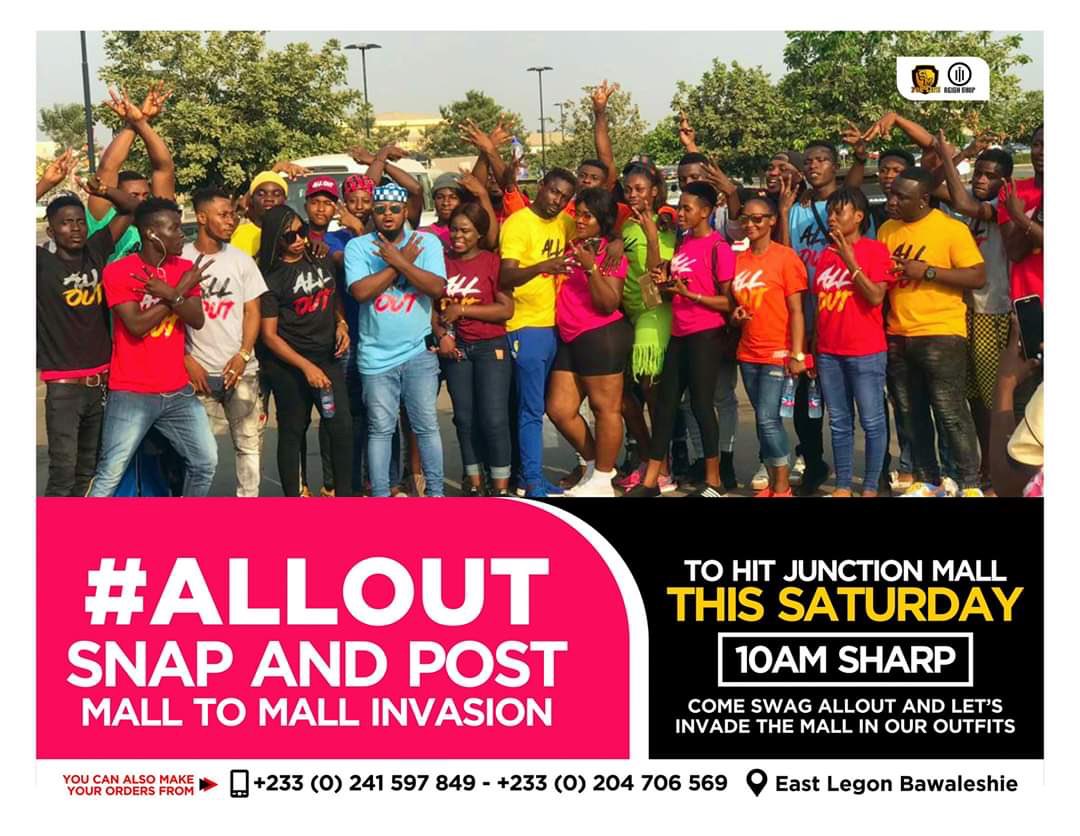 jayden_wap's tweet photo. 🔥Junction Mall 🔥 Junction Mall 🔥Junction Wall🔥 Next Location for Our #AllOutSnapAndPost Mall To Mall Invasion.
it's all about the #AllOutInvasion. Come Rep your #AllOut Tops and let's set another trend.
Saturday 10am Sharp. Don't msss it #Nungua https://t.co/IuYKuQfnXJ
