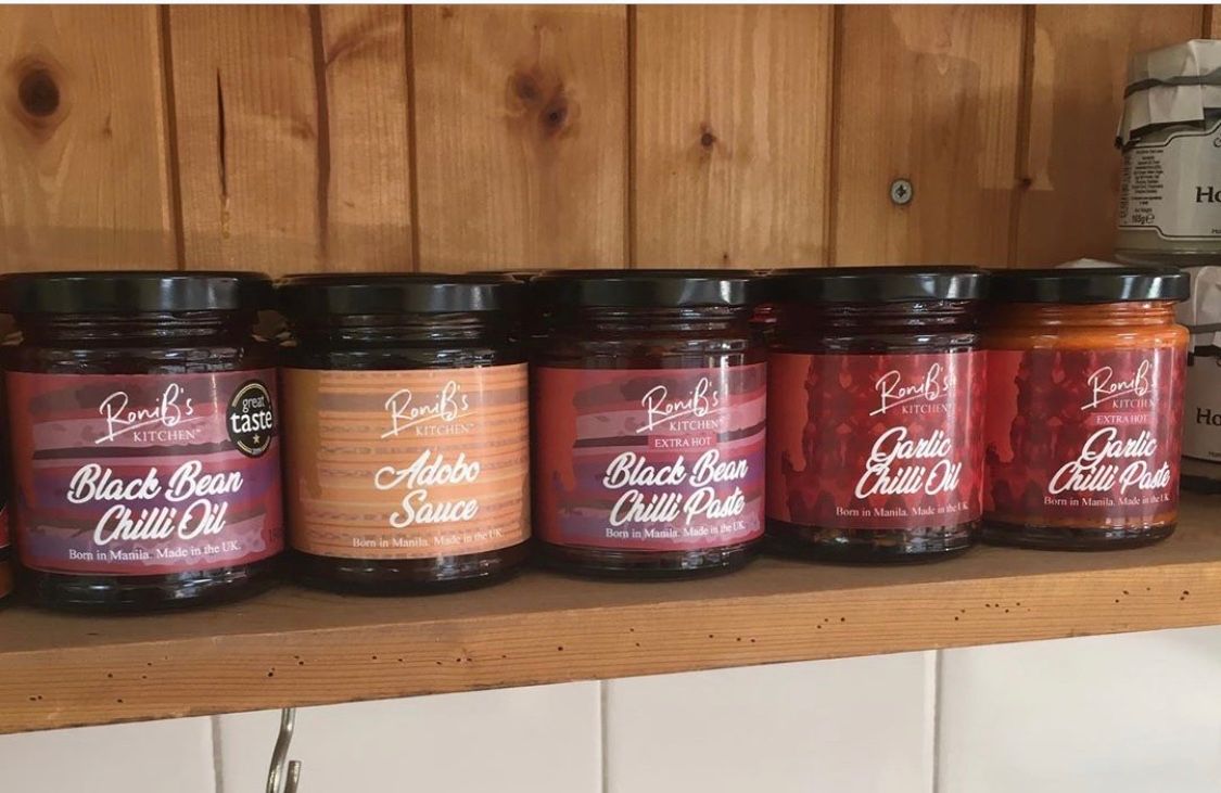RoniB’s Kitchen products in a row at GJ Honour Family butchers in Woking