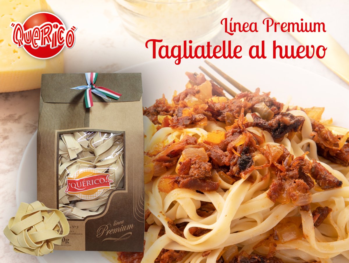 PastasQueRico's tweet photo. Hechos con 100% de trigo candeal y huevos frescos, los Tagliatelle al huevo son ideales para quienes aman la verdadera pasta italiana. ¿Conocés nuestra línea premium de Que Rico? ¡Contanos como los preparas vos! https://t.co/uATvuo2iJn