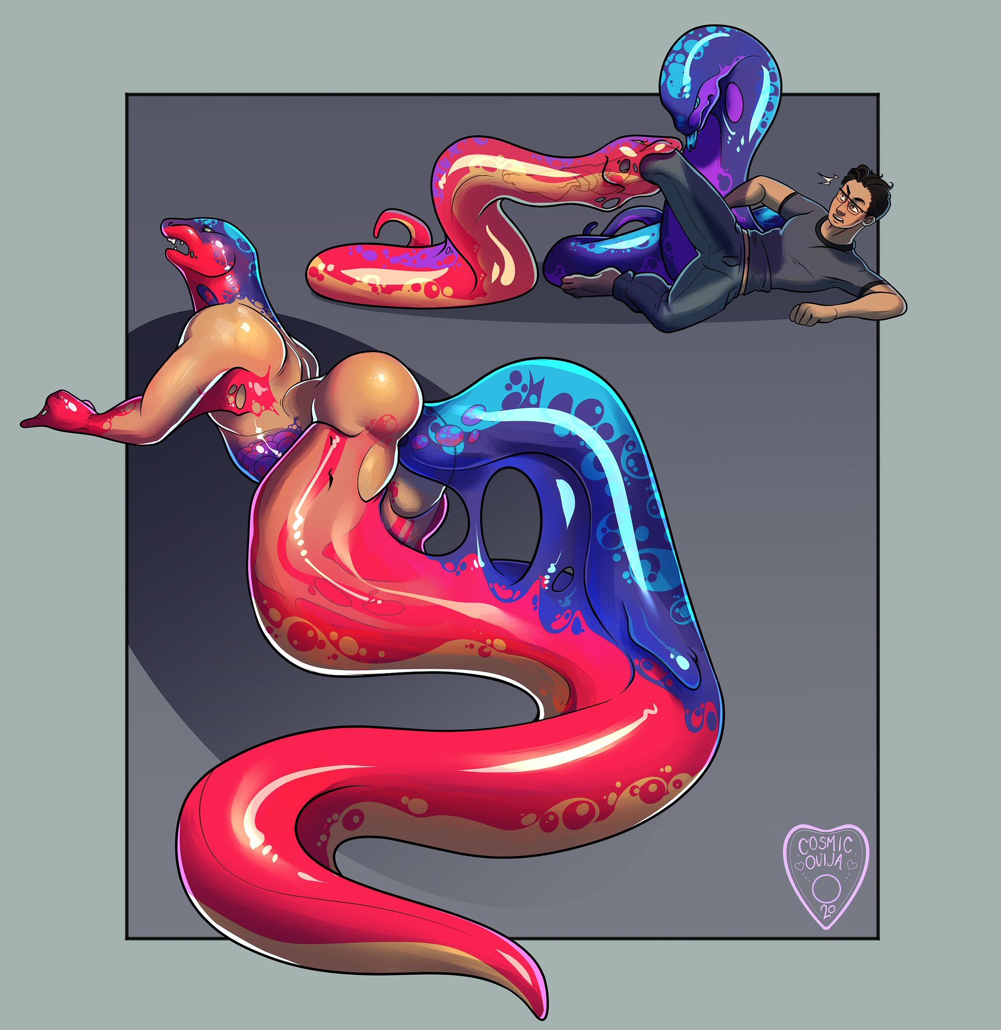 A vore/buttstuff/TF/slime multi-hit combo for HanBird! 