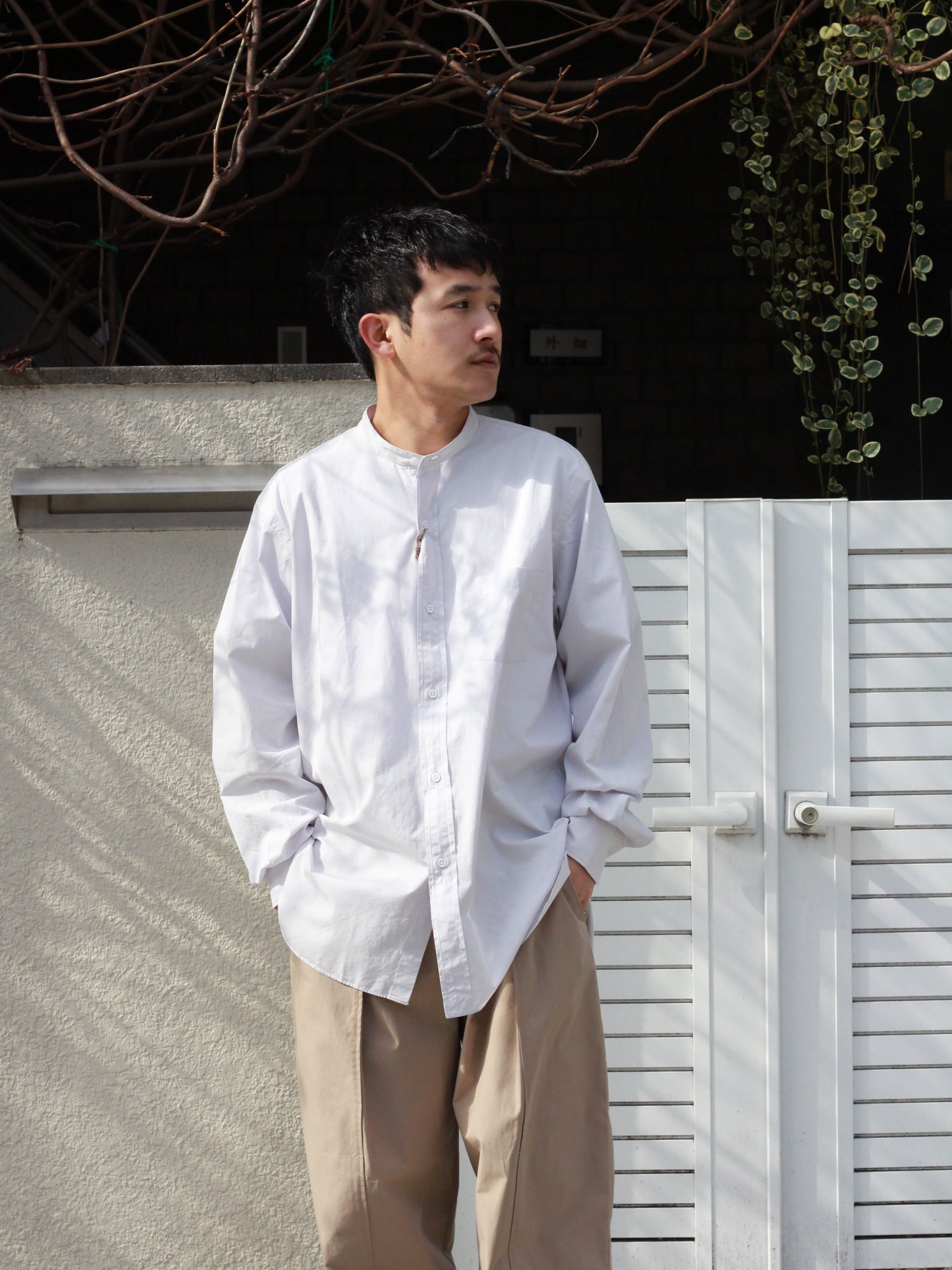 ヘリル HERILL SUVIN STAND COLLAR SHIRTS