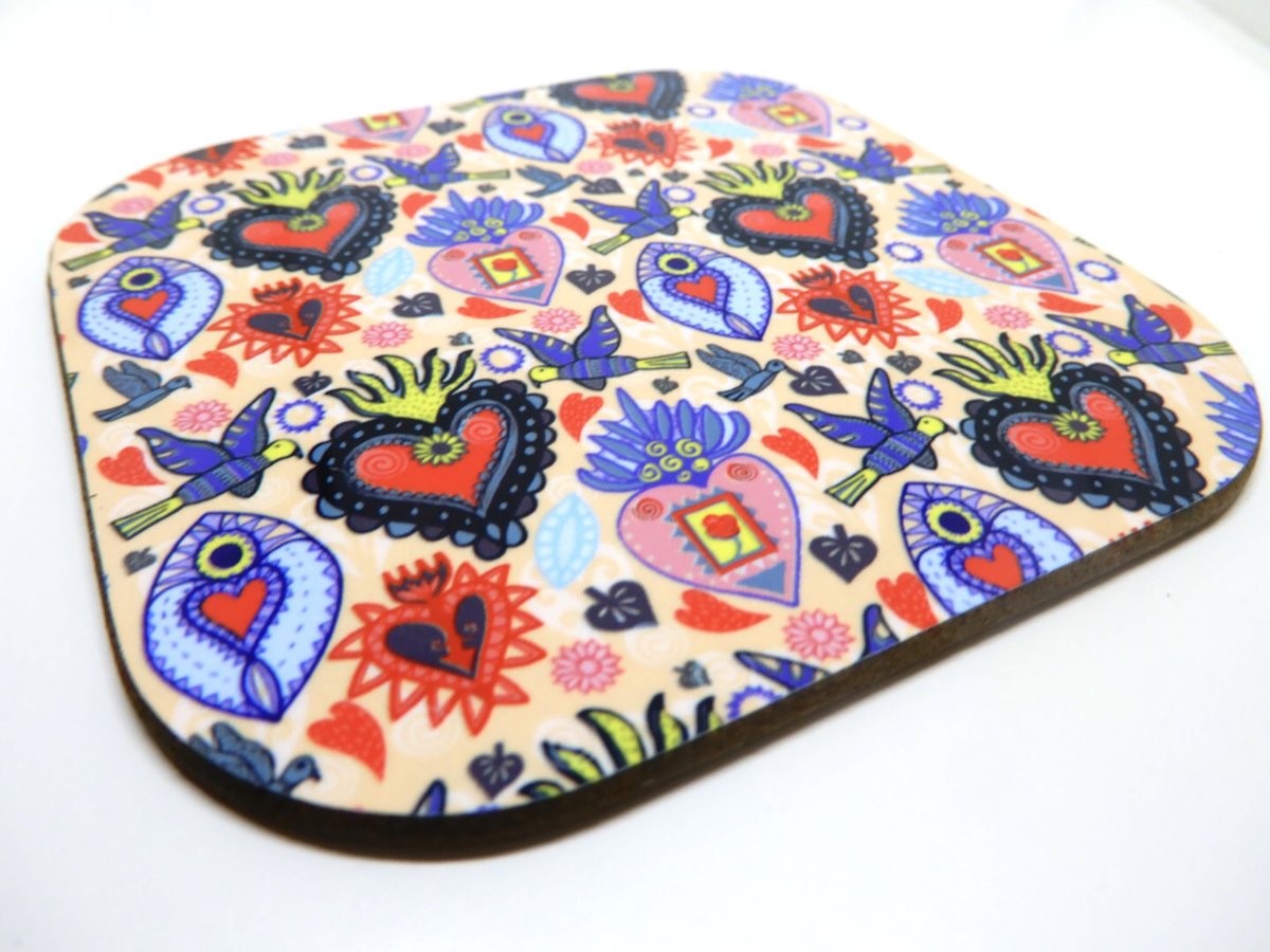 buck_lj's tweet photo. Flaming Heart Coaster - Tattoo Coasters - Mexican Folk Art - Housewarming Gift - Drink Coaster - Gift For Her - Gift For Friends https://t.co/NhnbSn6MbU #Etsy #Slumbermonkey #FunCoaster https://t.co/vwcAzqHH5T