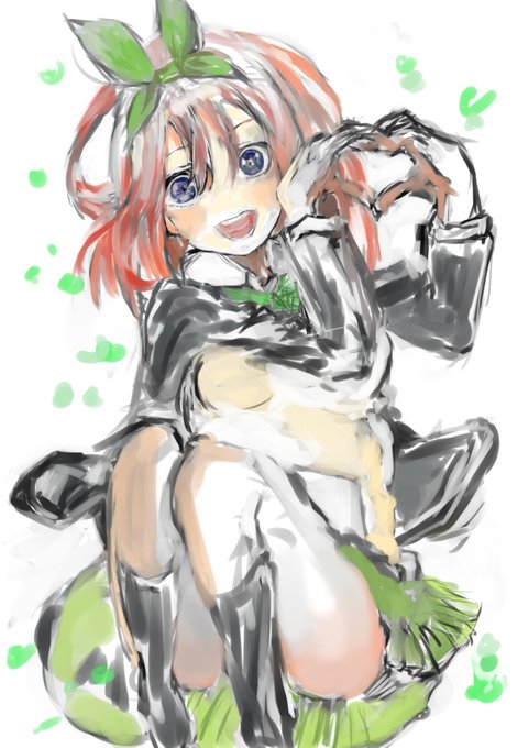 のっぺりミントさんがTwitterに投稿した中野四葉(五等分の花嫁)のイラスト。