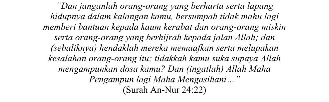 Adnin Roslan On Twitter Tapi Itulah Memaafkan Dan Berlapang Dada Memang Susah Sebab Tu Ganjarannya Luar Biasa Subhanallah Allah Maha Pemaaf Dan Amat Mencintai Hambanya Yang Pemaaf Indahnya Cintamu Ini Ya Allah Next
