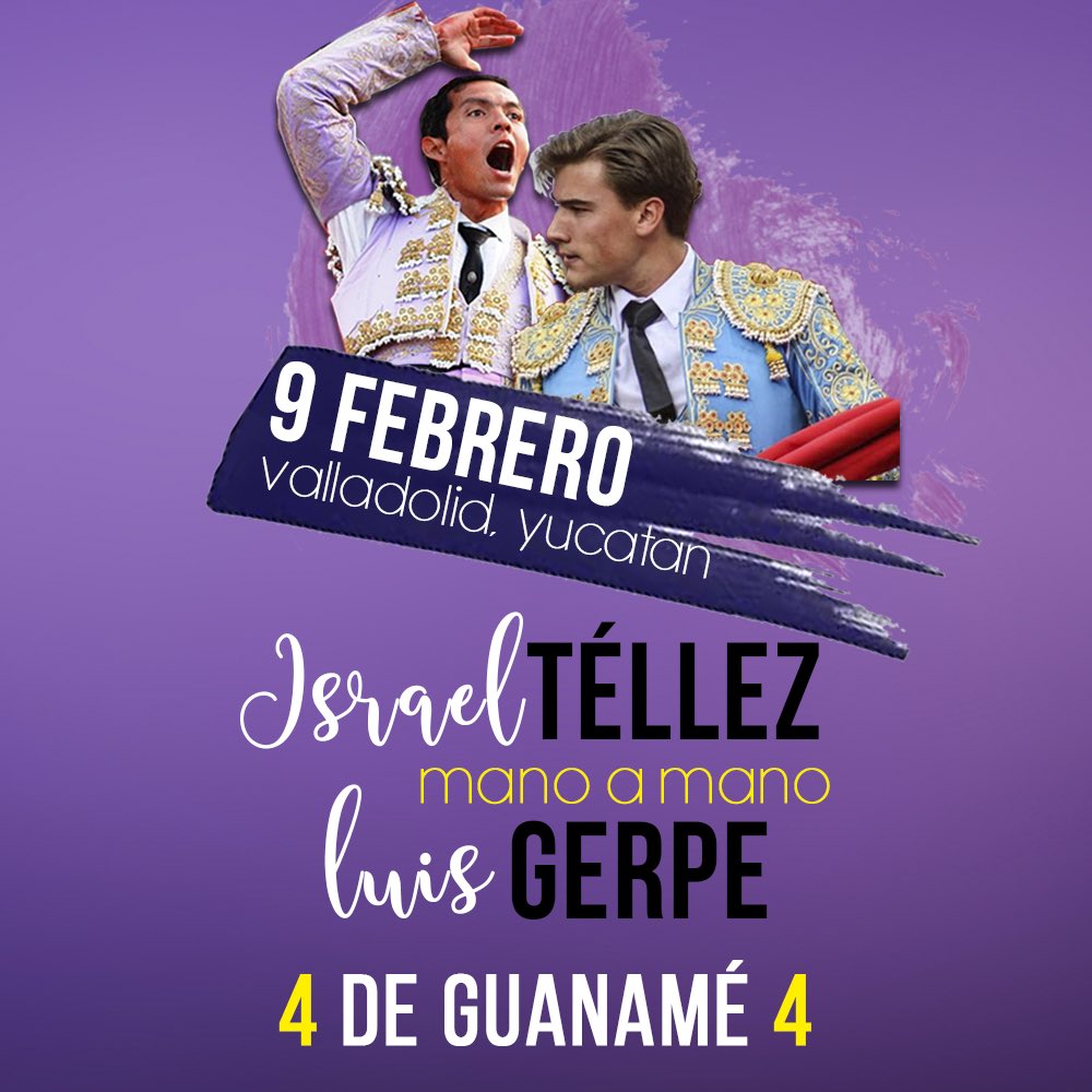 Este Domingo los espero en Valladolid, Yucatán, donde compartiré cartel con el matador @luisgerpe, lidiando 4 toros “De Guanamé”. Estoy preparado y con la ilusión puesta para esa tarde. Espero saludarlos a todos.