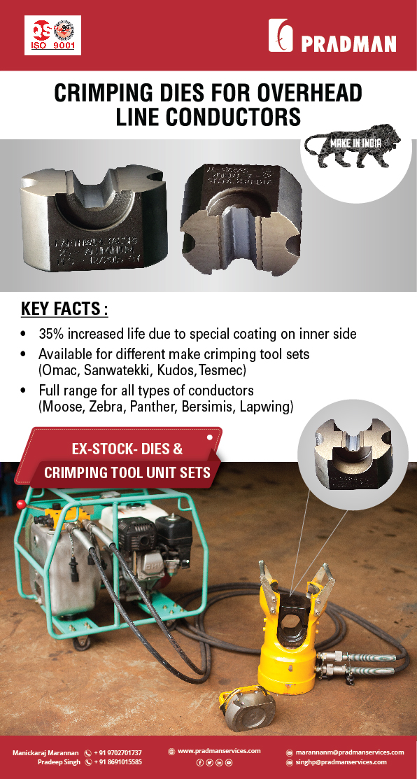 Pradmangroup's tweet image. CRIMPING DIES FOR OVERHEAD LINE CONDUCTORS!

#crimpingdies #stringingtools #power #electricity
