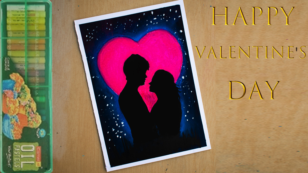 Romantic Couple Drawing, Valentine's Day Drawing Ideas, Step by Step