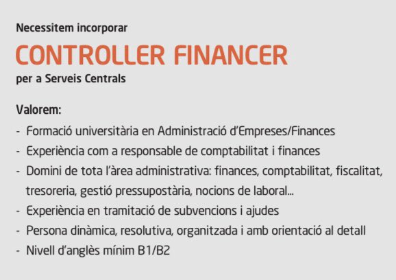 OFERTA DE FEINA, ens ajudeu 😄? Necessitem incorporar CONTROLLER FINANCER, si estàs interessat/da, envia'ns el CV a : info@energy-tools.net <a href="/clusterEE/">Clúster de l'Energia Eficient de Catalunya</a> <a href="/Olotuit/">Ajuntament d'Olot</a> <a href="/EmpresaDinamiG/">Empresa Garrotxa</a>