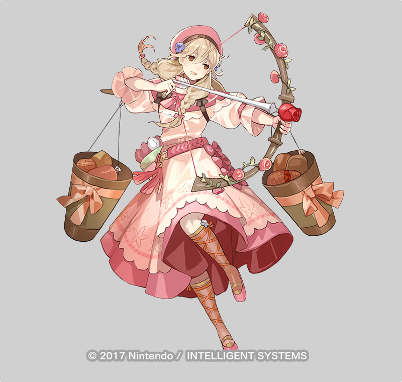 1girl solo dress twin braids braid bow (weapon) holding  illustration images