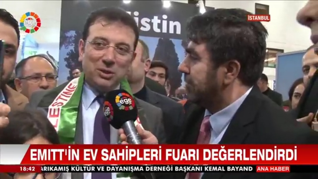 istanbul Büyükşehir Belediye Başkanı Sn.Ekrem imamoğlu Emitt Fuarı Ege Tv Ana Haberde
