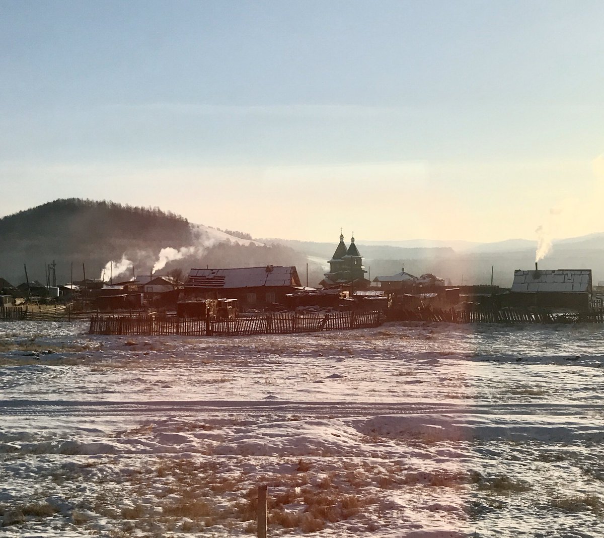 Next stop was 5 hrs later - Mogocha. We are winding along pretty close to the Chinese border towards the Amur region. The rivers are all frozen solid and the roads are all snow-covered mud.