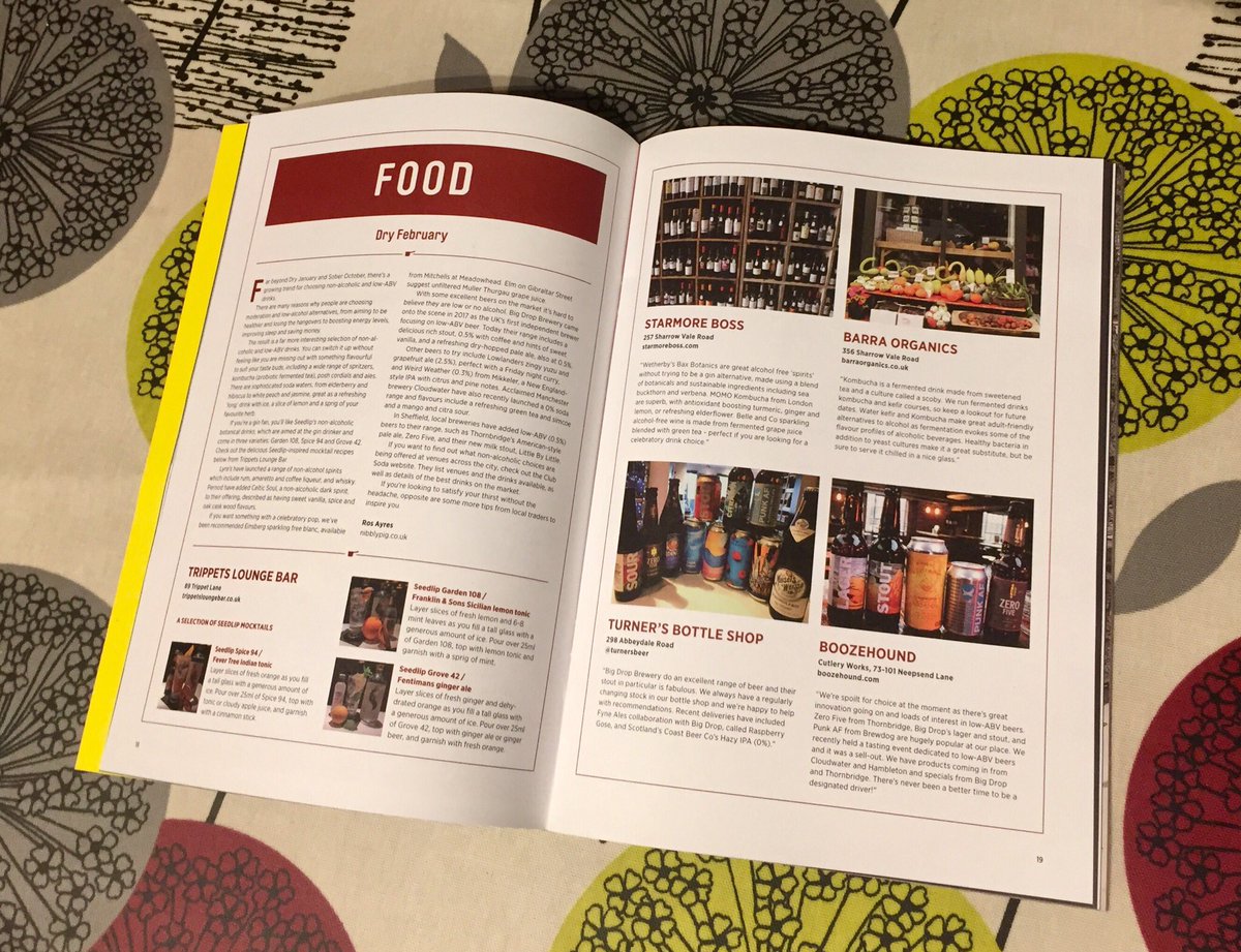 Get your hands on this month’s <a href="/nowthenmag/">Now Then Magazine</a> and find out about the great low abv / no alcohol drinks to enjoy. We’ve got some fine suggestions from <a href="/TrippetsBar/">Trippets Lounge Bar</a> <a href="/StarmoreBoss/">StarmoreBoss</a> <a href="/barraorganics/">Barra Organics</a> <a href="/TurnersBeer/">Turner's Bottle Shop</a> and Boozehound. Inc. <a href="/thornbridge/">Thornbridge Brewery</a> @bigdropbrewco <a href="/BrewDog/">BrewDog</a> <a href="/cloudwaterbrew/">Cloudwater Brew Co</a>
