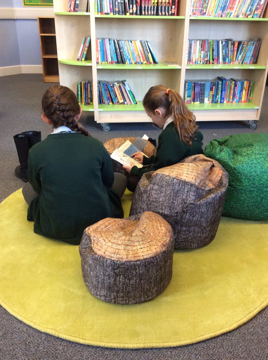 HallgatePri's tweet photo. What a great way to spend your lunchtime #Y5/6 #schoollibrary #makeyourselfcomfy https://t.co/7bQygWd2l9