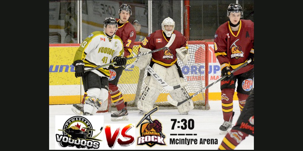 🚨 WAKE UP ‼️ IT’S GAME DAY‼️ 1st place is on the line in the <a href="/NOJHL/">NOJHL</a> and the <a href="/VoodoosNOJHL/">Powassan Voodoos</a> are in town looking to take it. With already the most important game of the year and a crucial 2 points on the line the Rock NEED you to come #PACTHEMAC. Puck drops at 7:30pm.