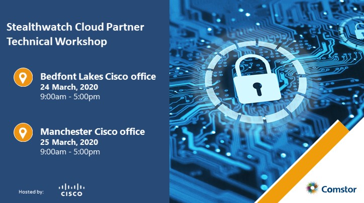 AssessMy's tweet photo. Spend a day with Cisco to learn how to use, deploy, and sell Stealthwatch Cloud, as well as a fundamental understanding of how the product works, how the architecture looks like as well as how to use it on daily basis through a lab. 
Register here #ComstorUK #Security #Cisco https://t.co/mwtG0zOog3