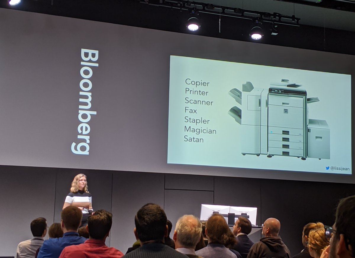 Bonus funny/accurate photo (any talk that involves an Office Space gif/reference is a great talk IMO, that was the next slide) WHAT HAVE WE BUILT?! - credit <a href="/lissijean/">Melissa Perri</a>