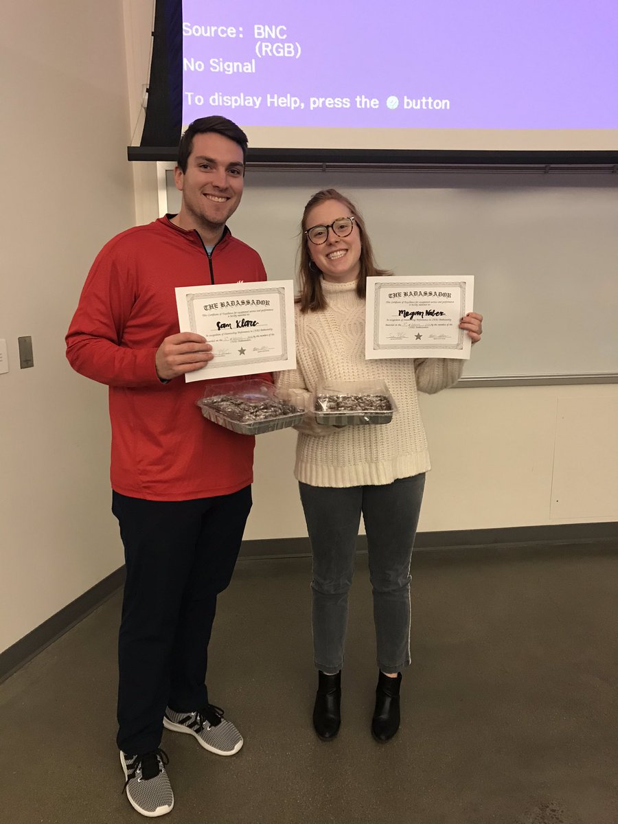 Congrats to our first badassadors of the week! Megan Naber and Sam Klare👏🏼👏🏼👏🏼