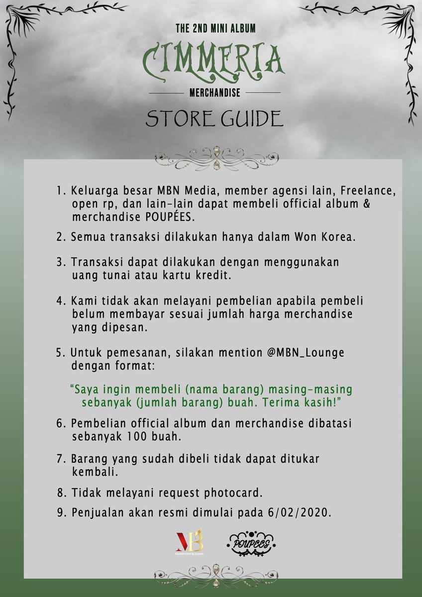 [ POUPEES : CIMMERIA Official Album &amp; Merchandise ]

Place your order by replying to this thread :

ㅤOpen Order: 02/06/2020 - 02/20/2020