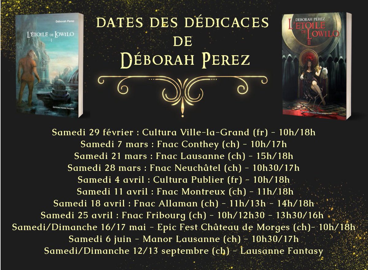 Je me réjouis de vous retrouver ou de vous rencontrer !

#fantasy #sortielitteraire #dedicaces #livres #fnac #cultura #aventure #lecture #suisse #france