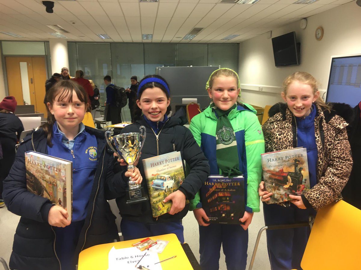 snpballyroan's tweet photo. Super proud of our 5th and 6th class pupils who placed 1st and 2nd in @TallaghtLibrary this morning in the Harry Potter Quiz Final! Well done girls! #HarryPotter #quizlets #teamwork https://t.co/1RAi2GVuJy