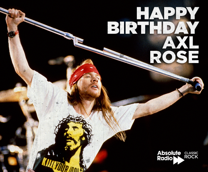 AbsoluteClassic's tweet photo. Happy birthday to a man with an Appetite For Destruction. @gunsnroses frontman, @axlrose turns 58 today! https://t.co/CZut7kQrYX