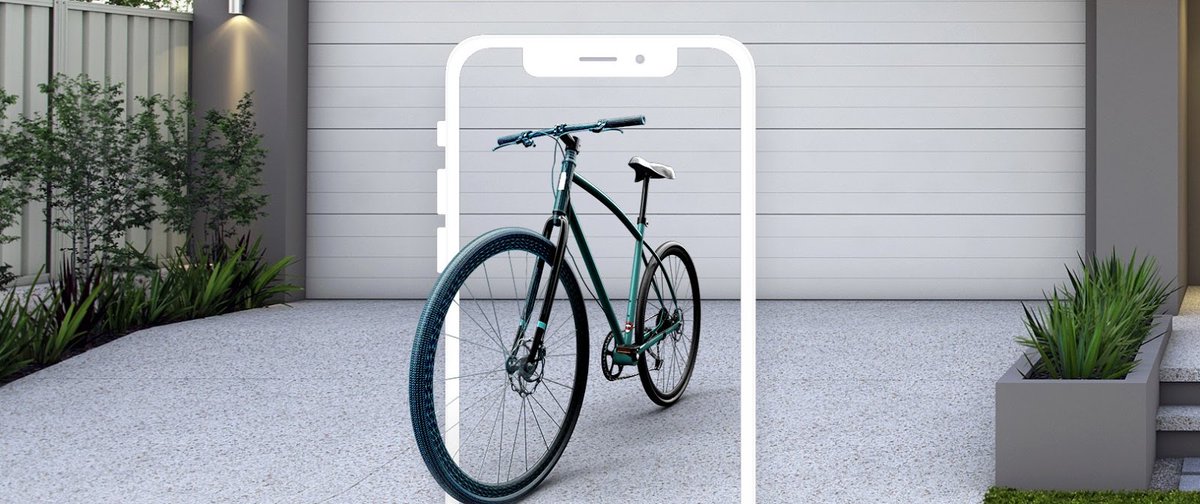 Creativejeet25's tweet photo. #PureCycles, which uses #AR to help sell its bicycles. By using #AR on its mobile product pages, shoppers can superimpose images of the cycles into rooms, next to people etc to get a real feel for the size and suitability of each model. https://t.co/ygqrZLROGa