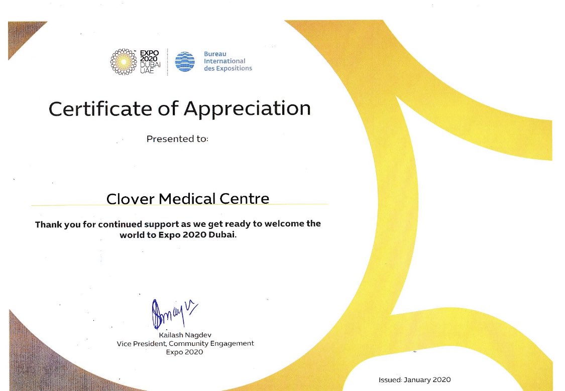 Clover Medical Centre on Twitter "Certificate of Appreciation for our