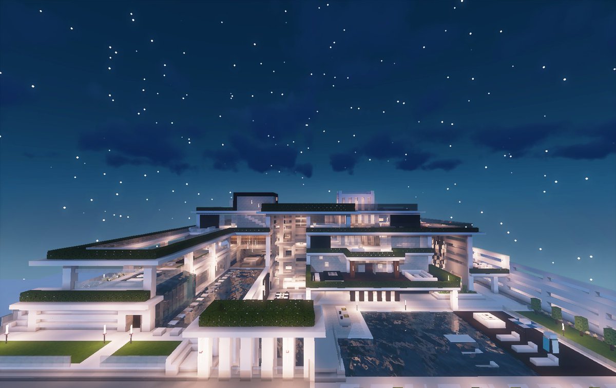 マインクラフト巨大建築製作中 ? 高級住宅 ? 1枚目 昼 2枚目 夜 280 