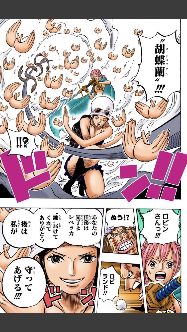 りくと ドレスローザのロビンは本当にカッコよすぎると思います 自分の身を犠牲にしてでもレベッカを守り抜き 大ケガを負っても何も言わずに見送る姿 Dr編でトップ争うくらい好きです ニコロビン ニコ ロビン誕生祭
