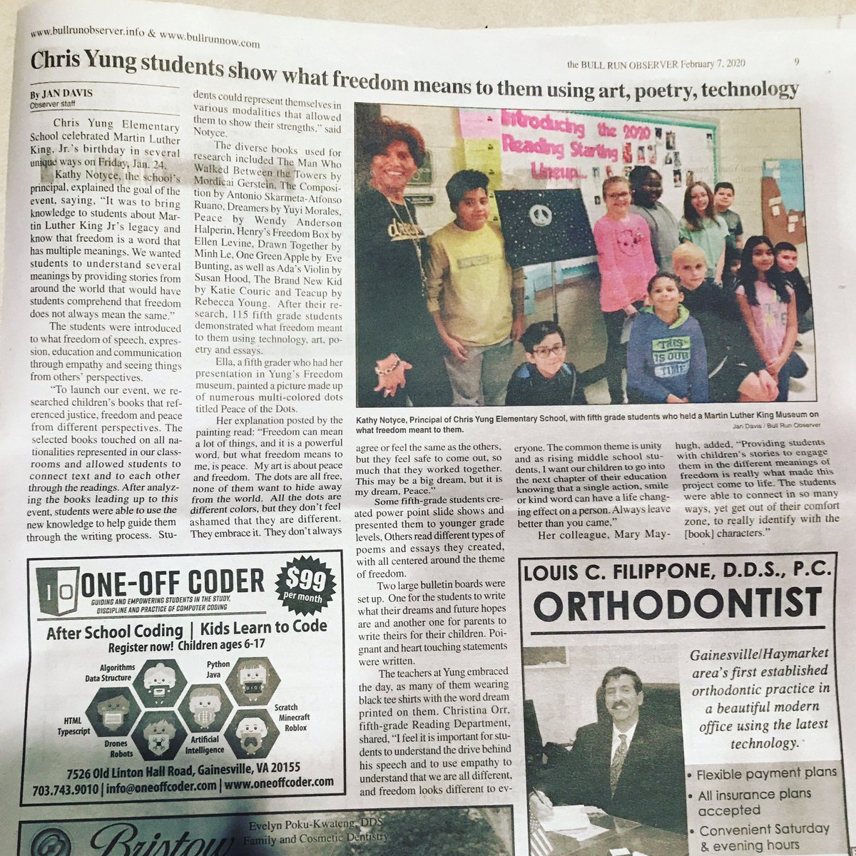 TravelinReaders's tweet photo. What an honor! The CYES Reading Departments Program made it into the Bull Run Observer! So thankful to all who helped make this happen. The kids loved working on it and presenting to their fellow schoolmates. 😊 @ChrisYungES https://t.co/Mdez3YBhH0