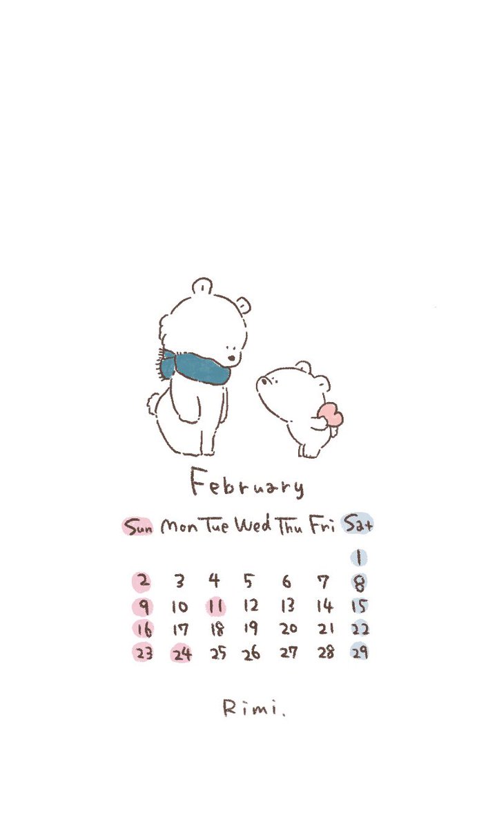 2月のカレンダーと壁紙できました🙆‍♀️(今更) 